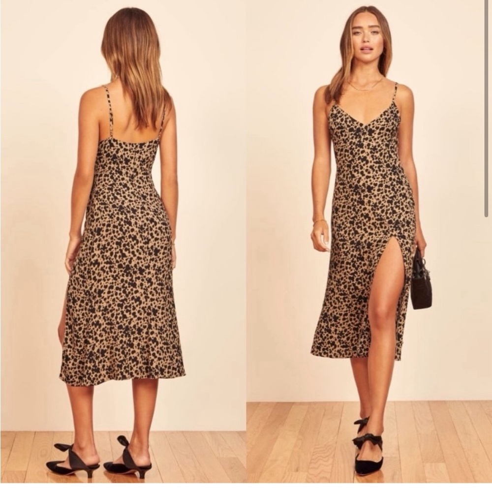 Reformation crimini dress animal print